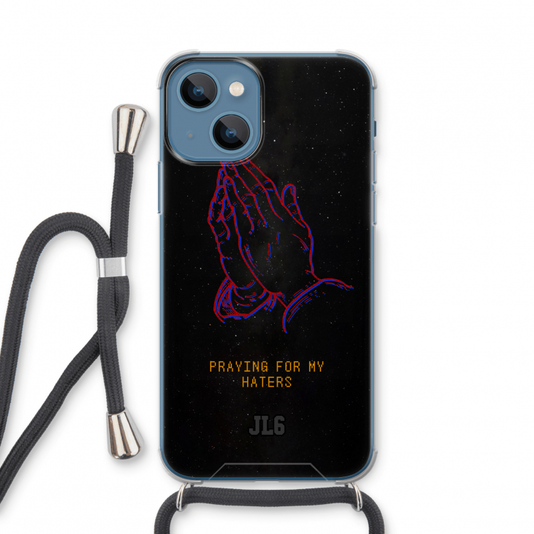Praying For My Haters: iPhone 13 mini Transparant Hoesje met koord