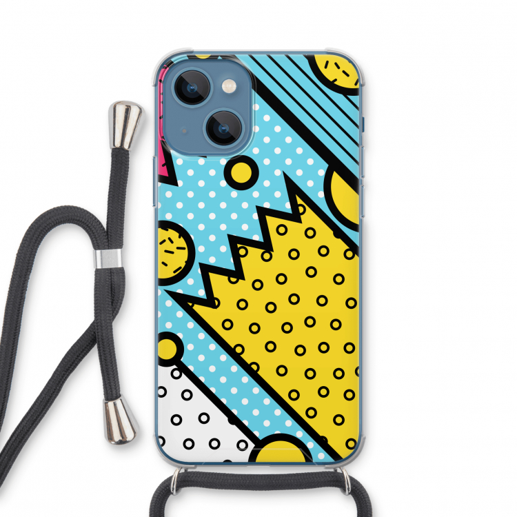 Pop Art #1: iPhone 13 mini Transparant Hoesje met koord