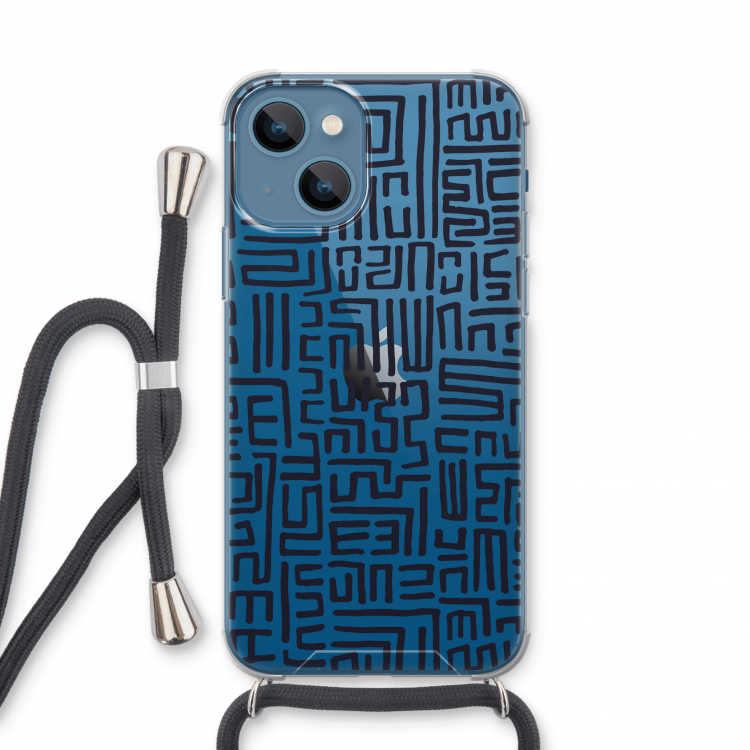Moroccan Print: iPhone 13 mini Transparant Hoesje met koord