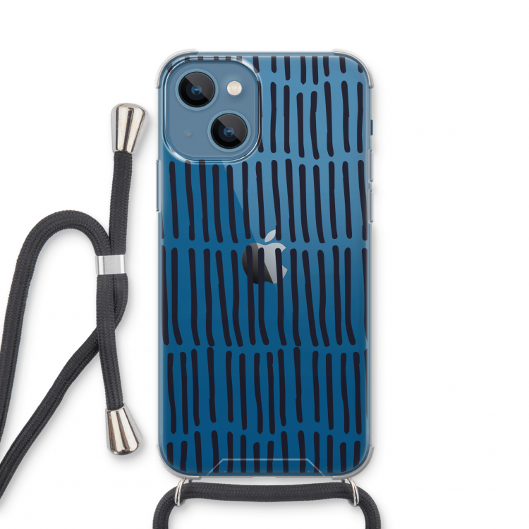 Moroccan stripes: iPhone 13 mini Transparant Hoesje met koord