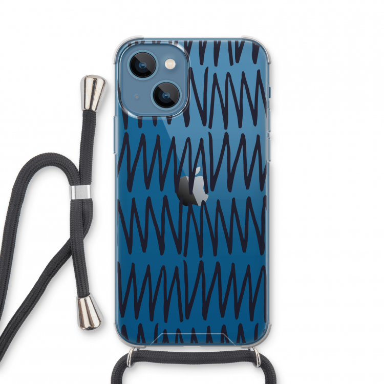 Marrakech Zigzag: iPhone 13 mini Transparant Hoesje met koord