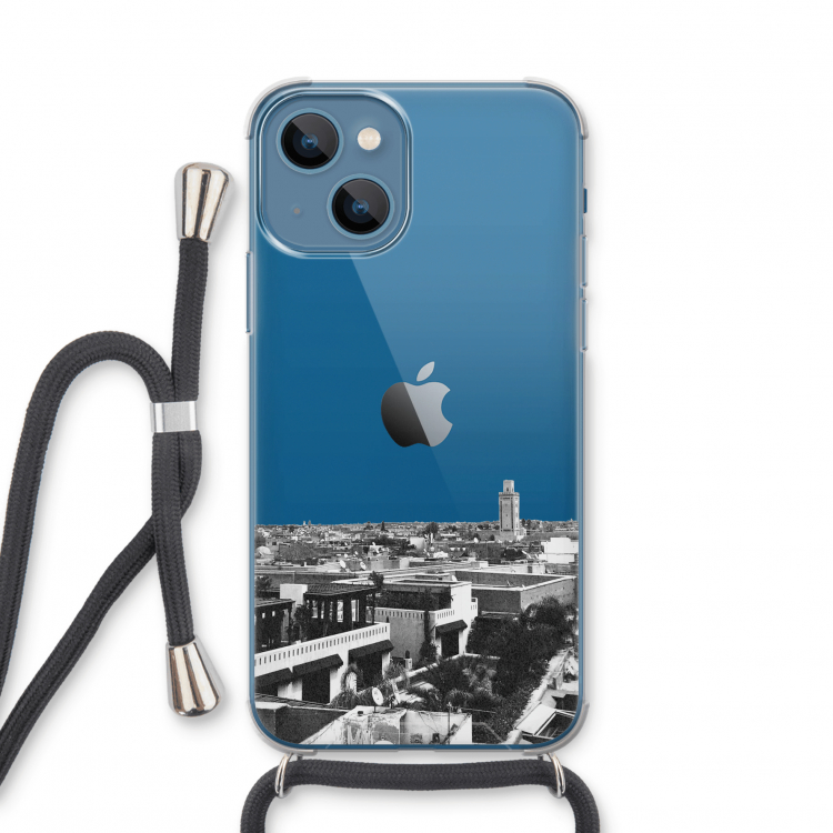 Marrakech Skyline : iPhone 13 mini Transparant Hoesje met koord