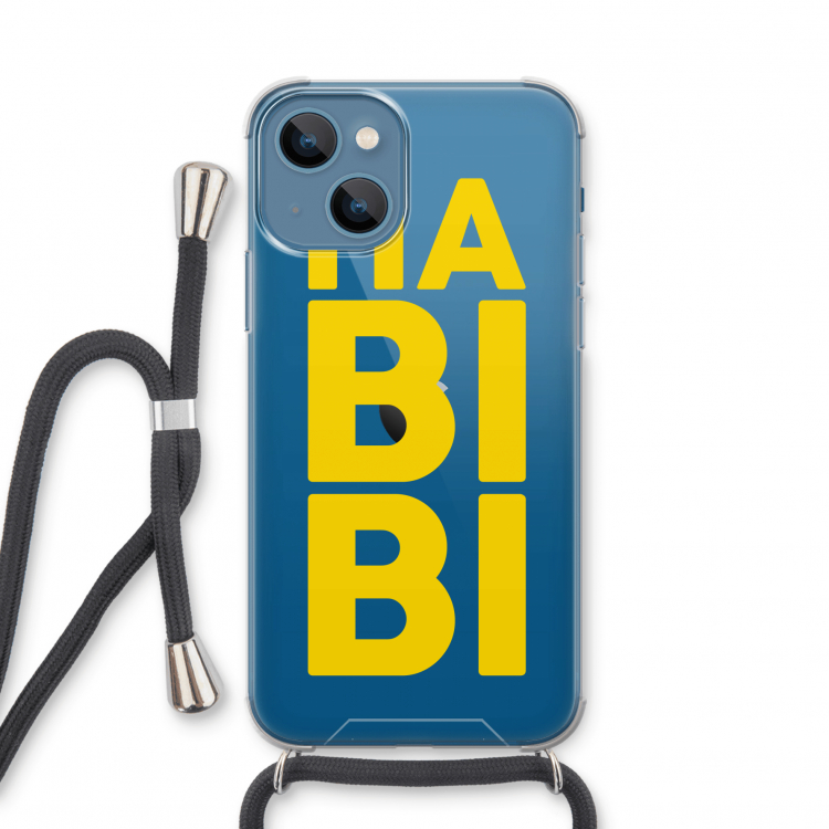 Habibi Majorelle : iPhone 13 mini Transparant Hoesje met koord