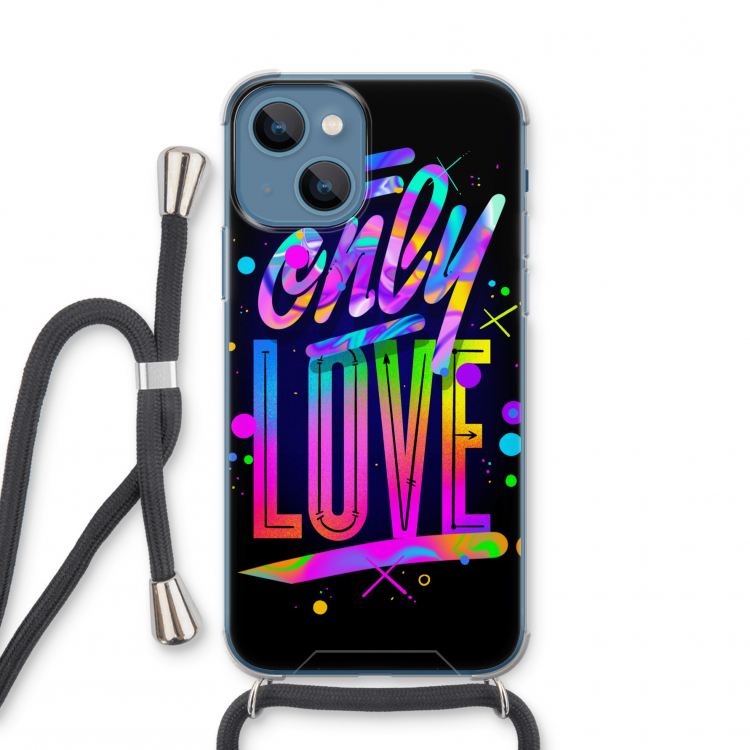 Only Love: iPhone 13 mini Transparant Hoesje met koord