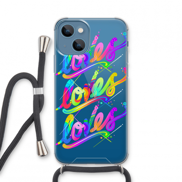 Loves: iPhone 13 mini Transparant Hoesje met koord