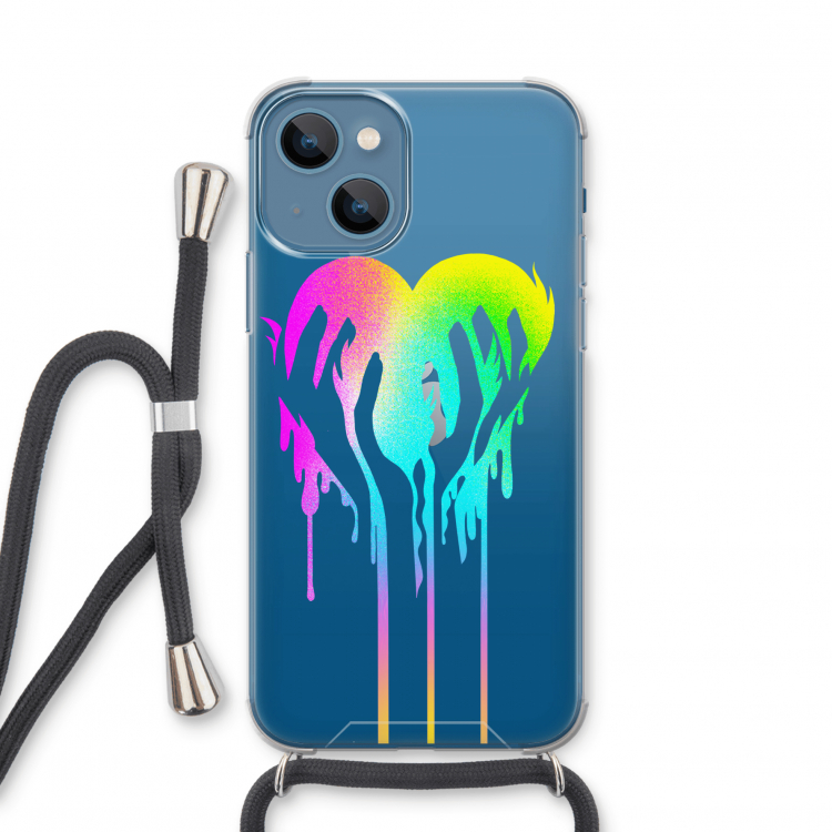 Hold My Heart: iPhone 13 mini Transparant Hoesje met koord