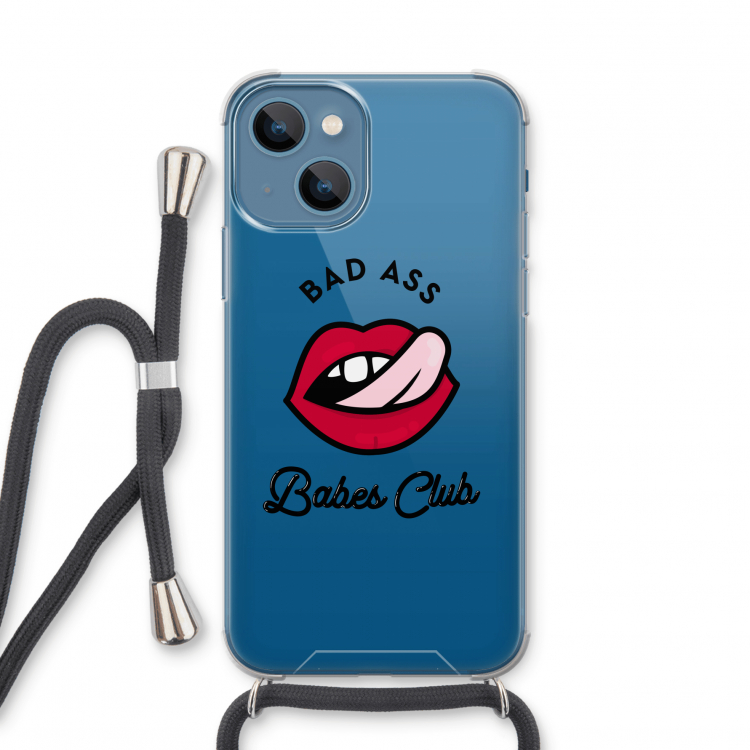 Badass Babes Club: iPhone 13 mini Transparant Hoesje met koord