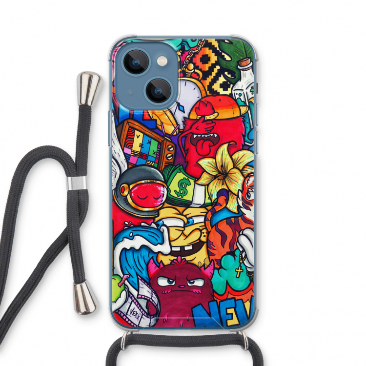 No Rules: iPhone 13 mini Transparant Hoesje met koord