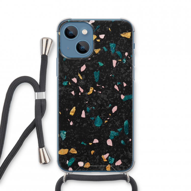 Terrazzo N°10: iPhone 13 mini Transparant Hoesje met koord