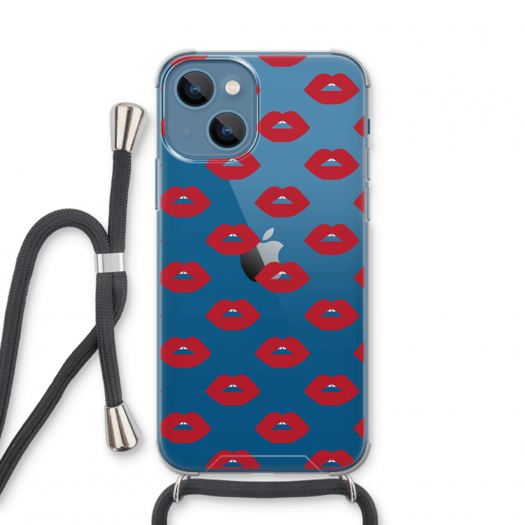 Lips: iPhone 13 mini Transparant Hoesje met koord