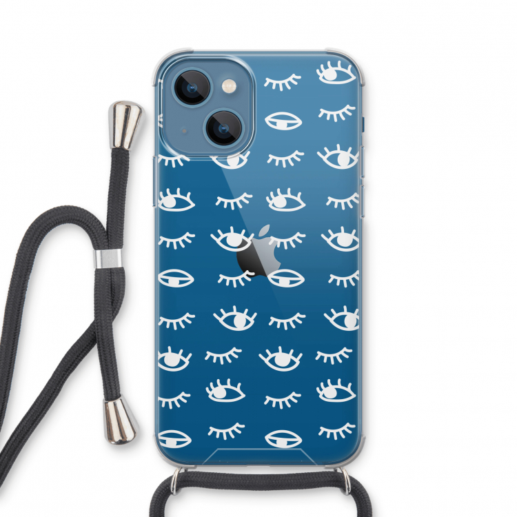 Eye pattern #3: iPhone 13 mini Transparant Hoesje met koord