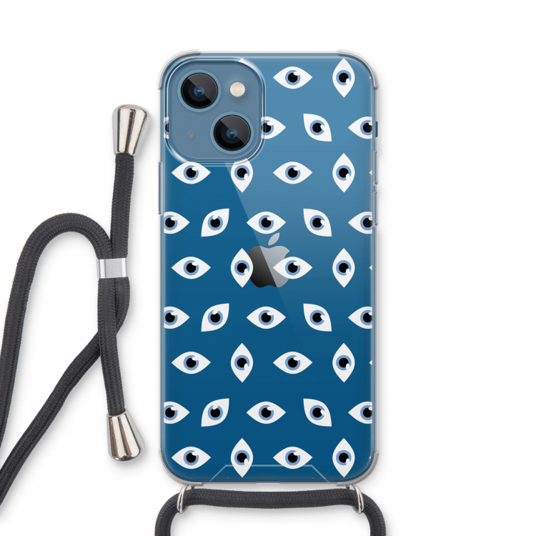 Eyes pattern: iPhone 13 mini Transparant Hoesje met koord