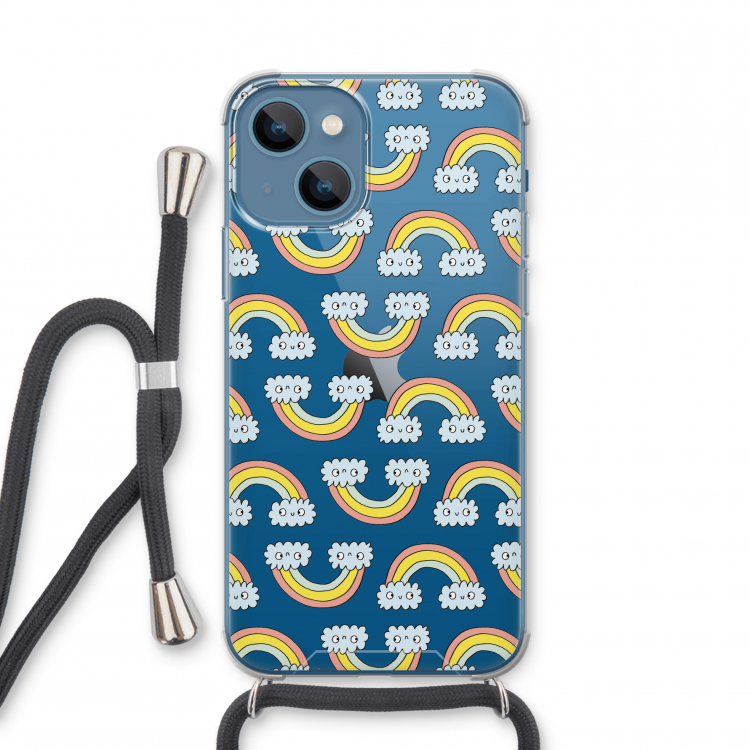 Regenboog: iPhone 13 mini Transparant Hoesje met koord