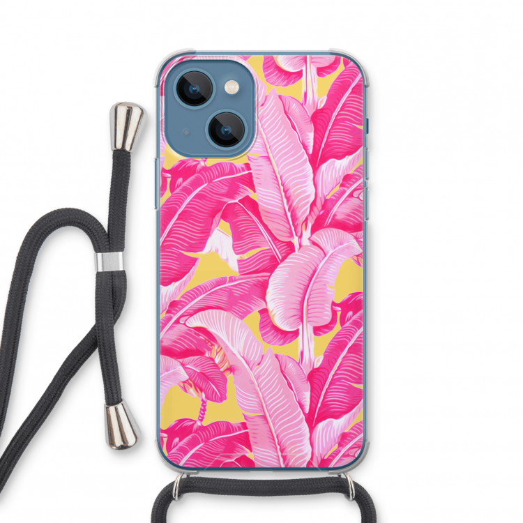 Pink Banana: iPhone 13 mini Transparant Hoesje met koord