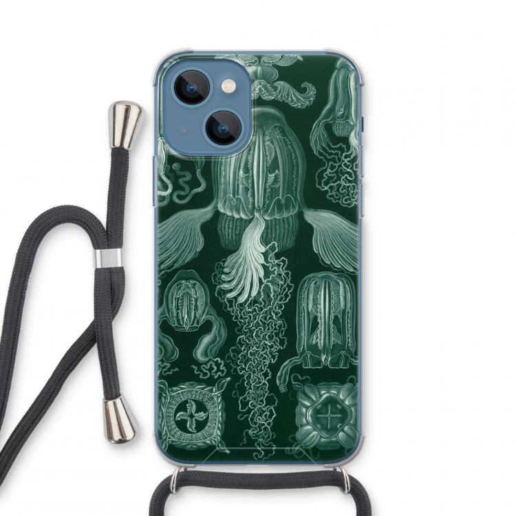 Haeckel Cubomedusae: iPhone 13 mini Transparant Hoesje met koord