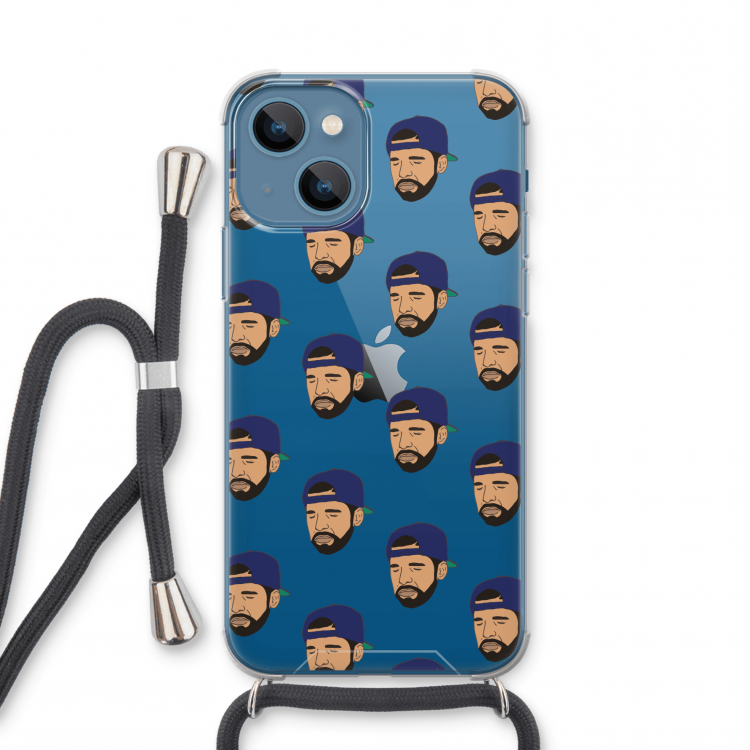 Drake Away: iPhone 13 mini Transparant Hoesje met koord