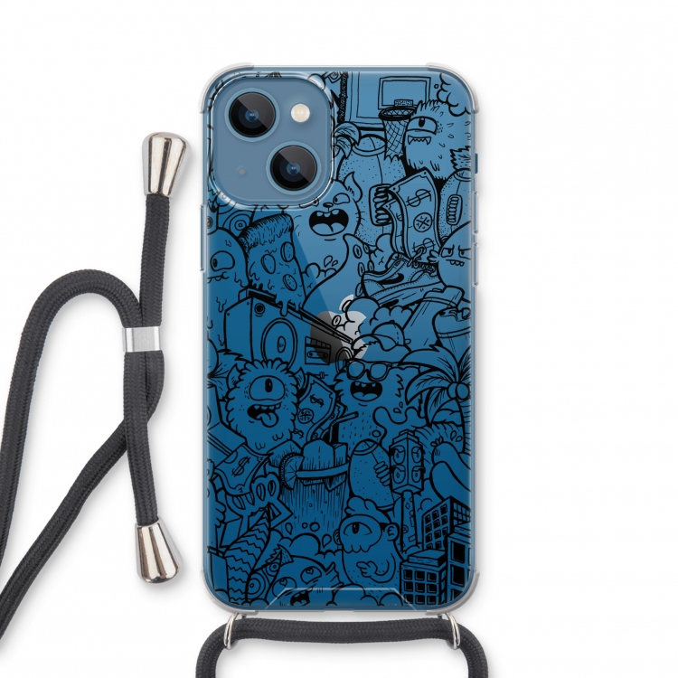 Vexx Black City : iPhone 13 mini Transparant Hoesje met koord
