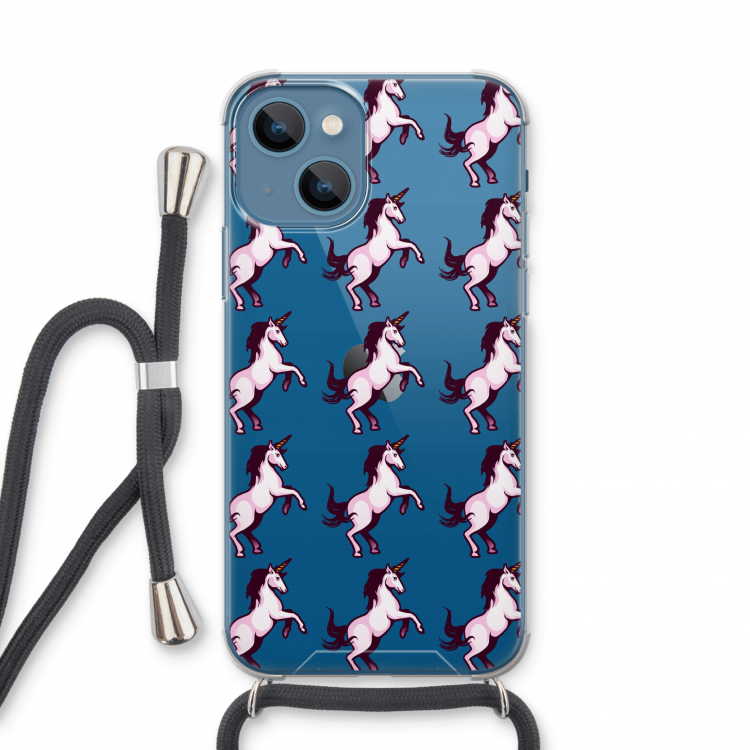 Musketon Unicorn: iPhone 13 mini Transparant Hoesje met koord