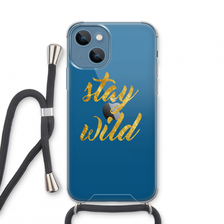 Stay wild: iPhone 13 mini Transparant Hoesje met koord