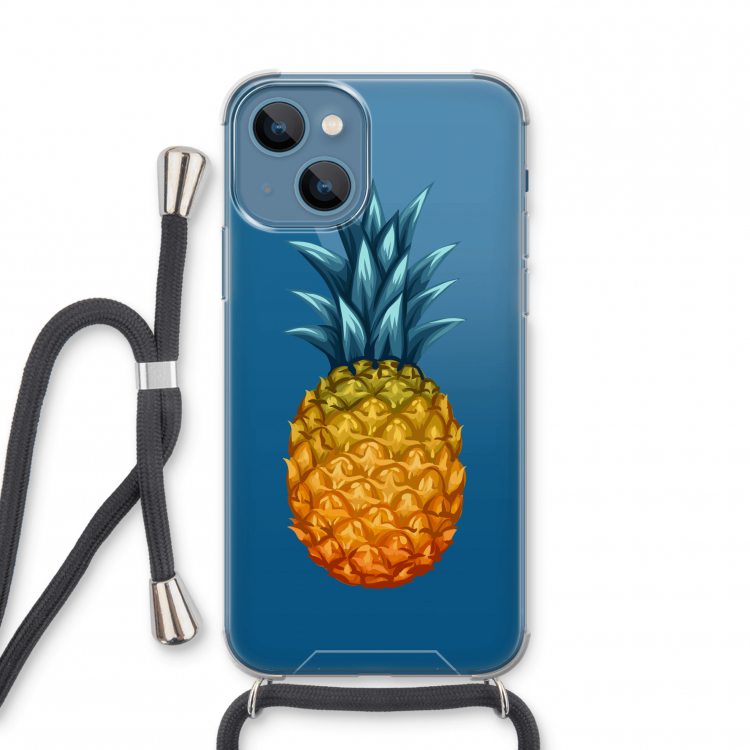 Grote ananas: iPhone 13 mini Transparant Hoesje met koord