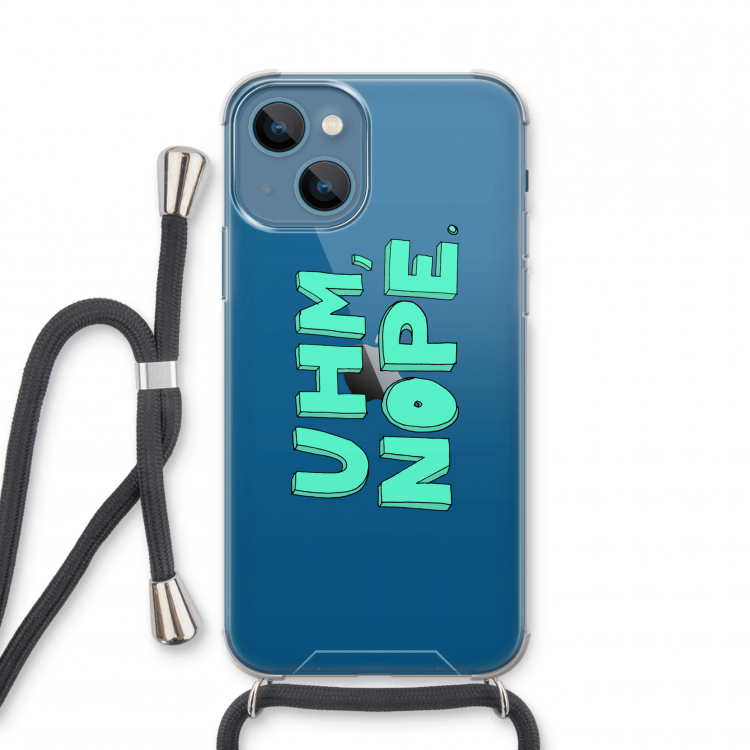 UHM, NOPE.: iPhone 13 mini Transparant Hoesje met koord