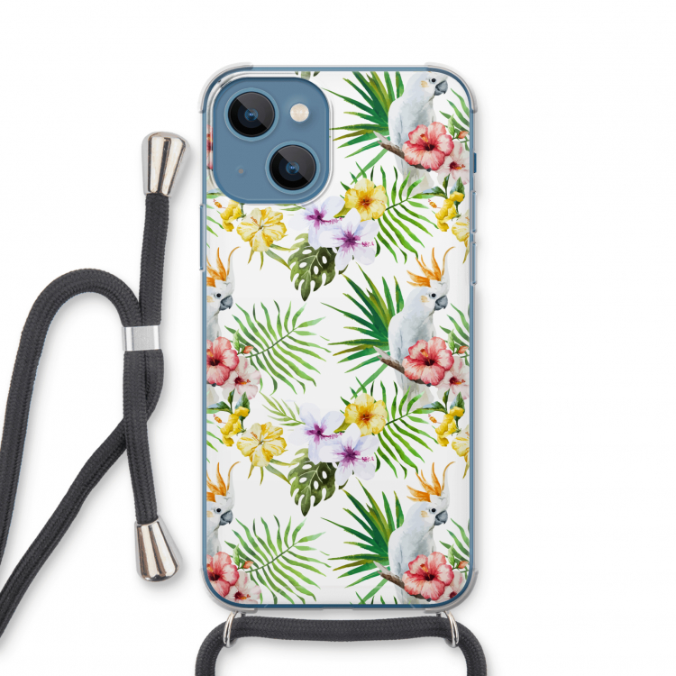 Gele kuif: iPhone 13 mini Transparant Hoesje met koord