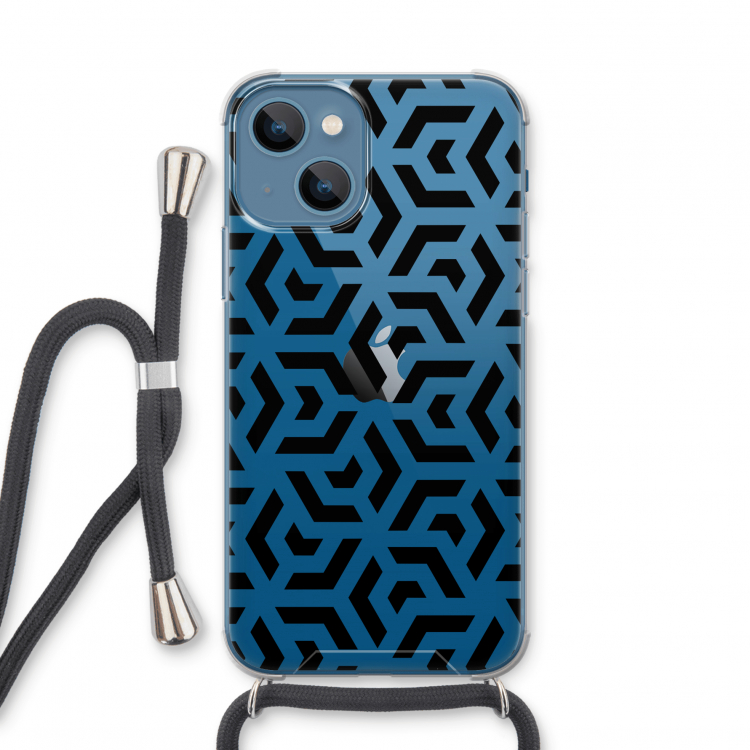 Crazy pattern: iPhone 13 mini Transparant Hoesje met koord