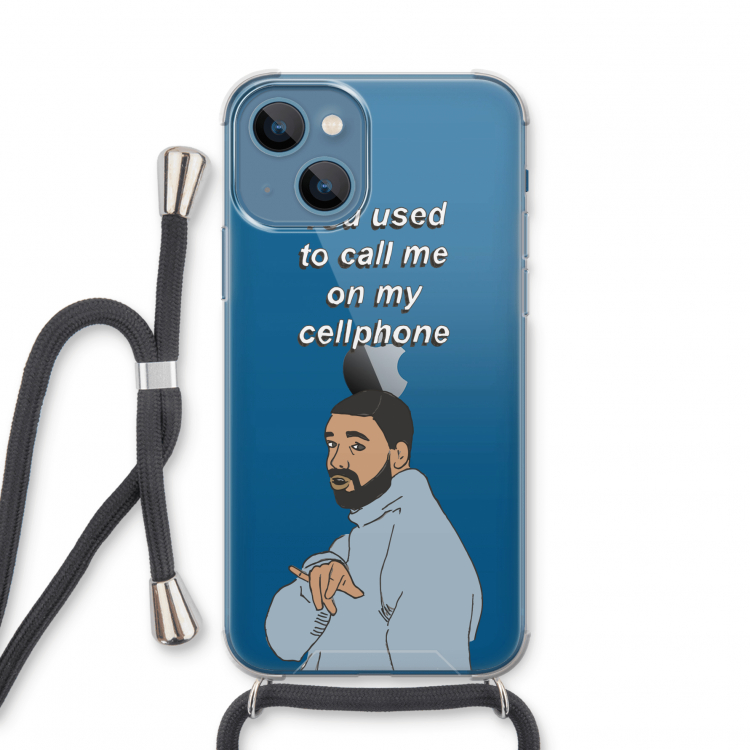 Hotline bling: iPhone 13 mini Transparant Hoesje met koord