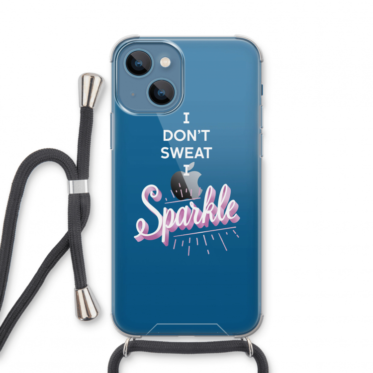 Sparkle quote: iPhone 13 mini Transparant Hoesje met koord
