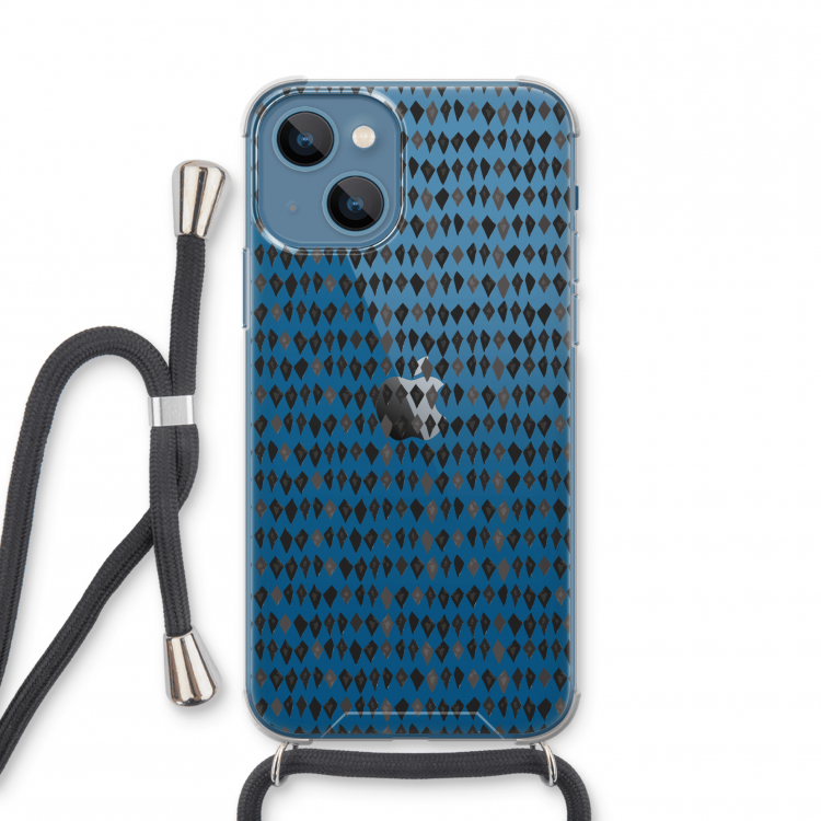 Crazy shapes: iPhone 13 mini Transparant Hoesje met koord