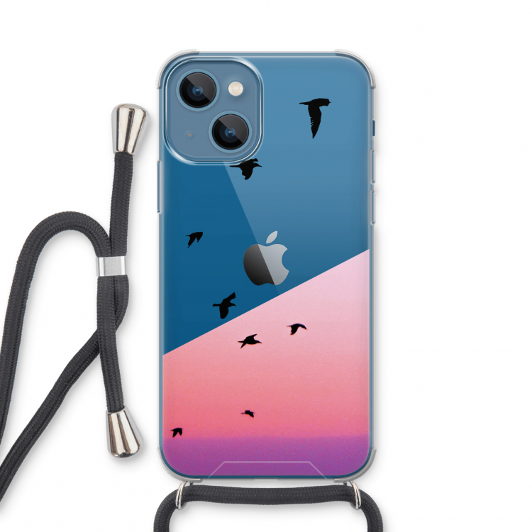 Fly away: iPhone 13 mini Transparant Hoesje met koord