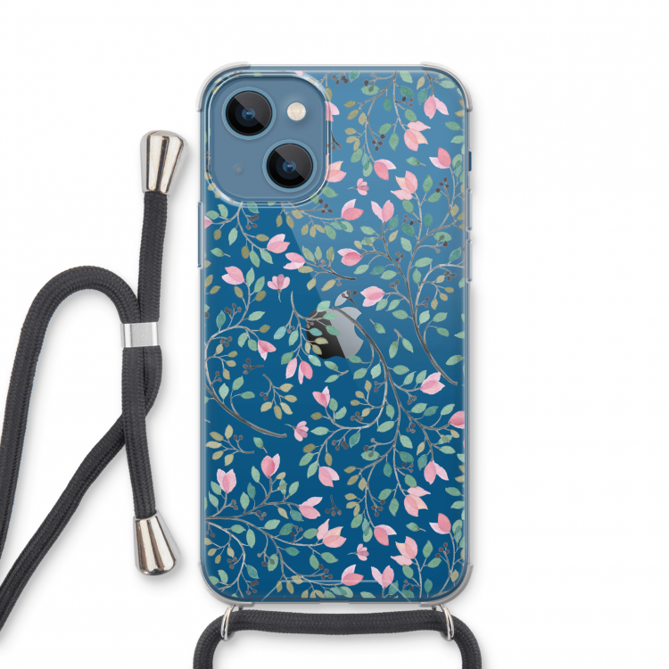 Sierlijke bloemen: iPhone 13 mini Transparant Hoesje met koord