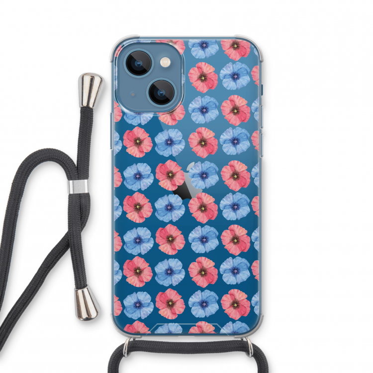 Klaproosjes: iPhone 13 mini Transparant Hoesje met koord