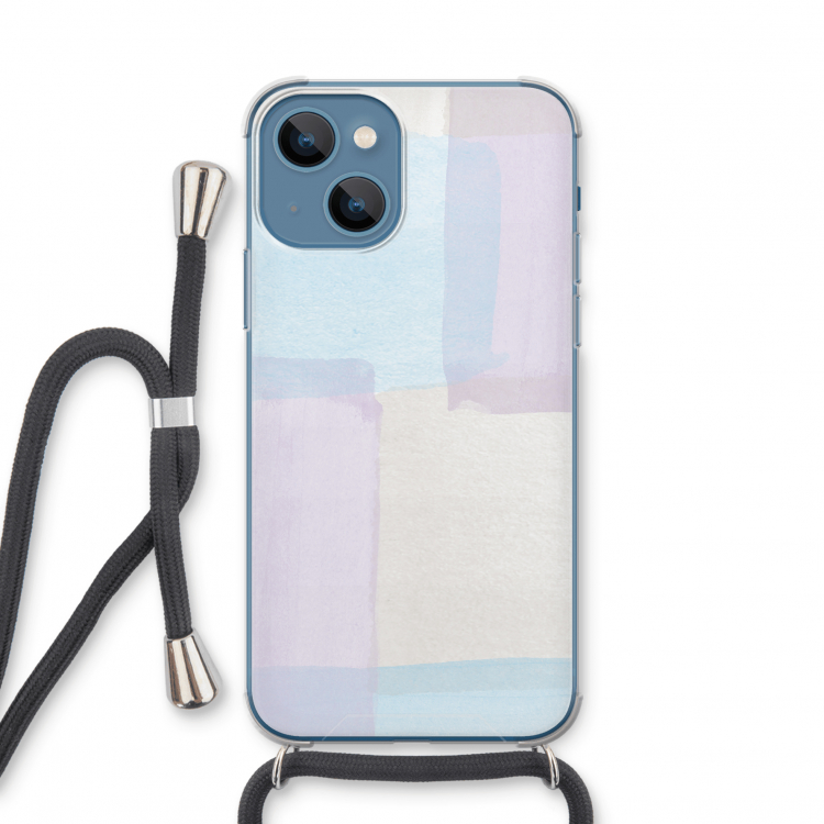 Square pastel: iPhone 13 mini Transparant Hoesje met koord