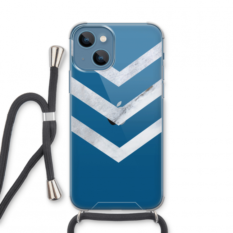 Marmeren pijlen: iPhone 13 mini Transparant Hoesje met koord