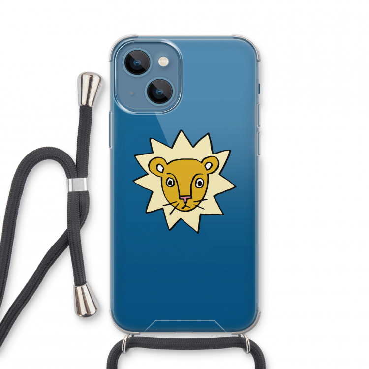 Kleine leeuw: iPhone 13 mini Transparant Hoesje met koord