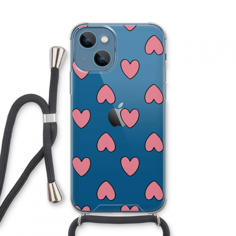 Ondersteboven verliefd: iPhone 13 mini Transparant Hoesje met koord