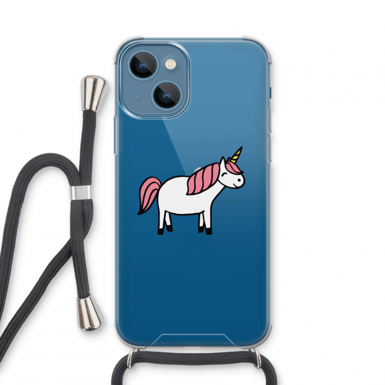 Eenhoorn: iPhone 13 mini Transparant Hoesje met koord