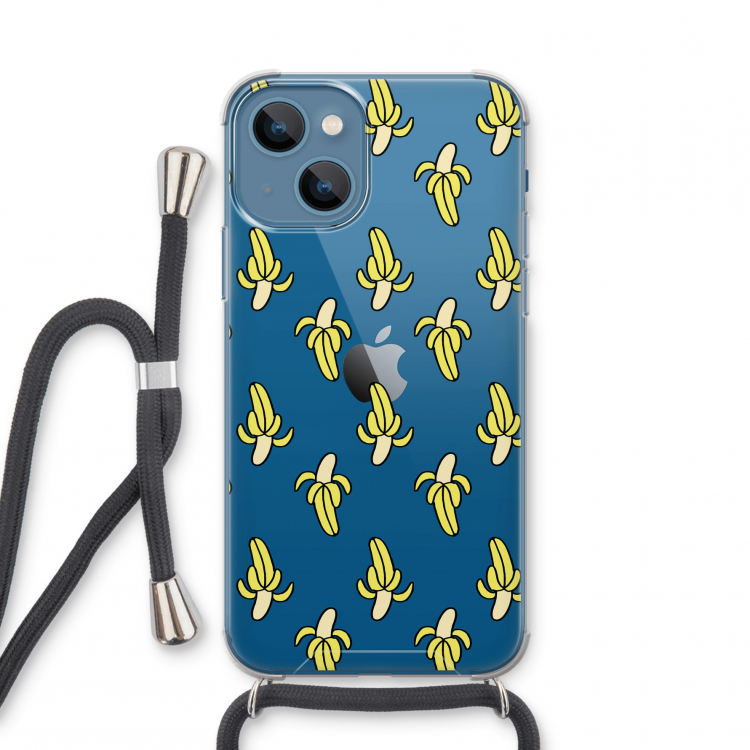 Bananas: iPhone 13 mini Transparant Hoesje met koord