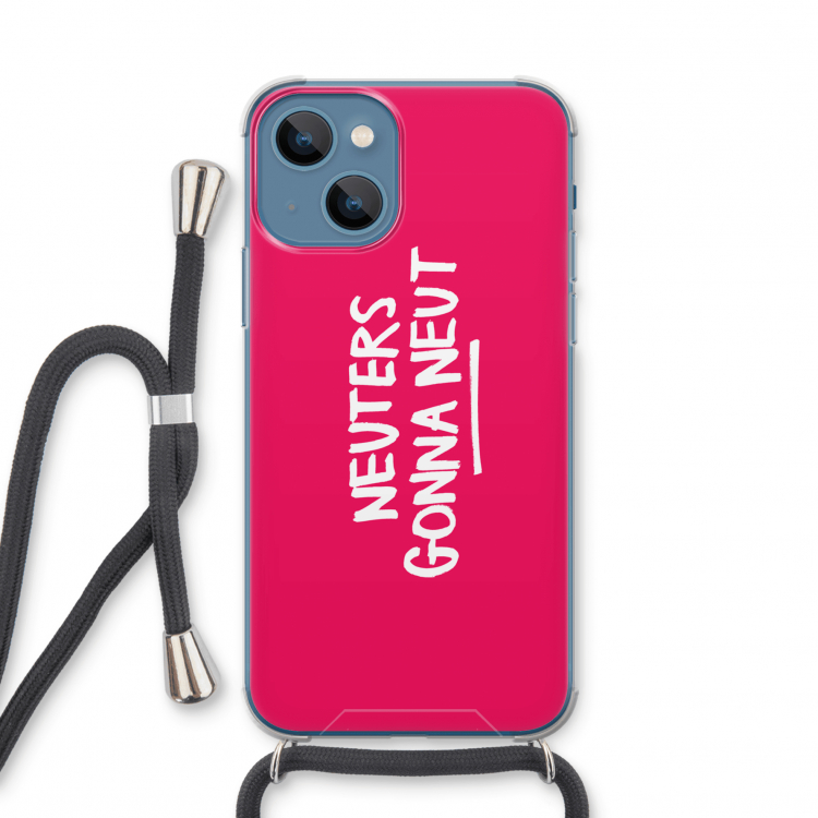 Neuters (roze): iPhone 13 mini Transparant Hoesje met koord