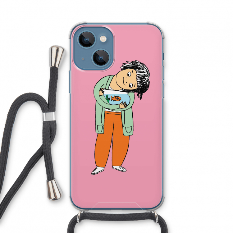Visknuffel: iPhone 13 mini Transparant Hoesje met koord