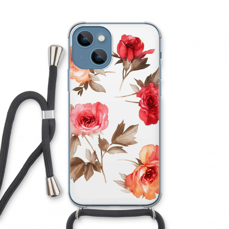 Roosjes: iPhone 13 mini Transparant Hoesje met koord