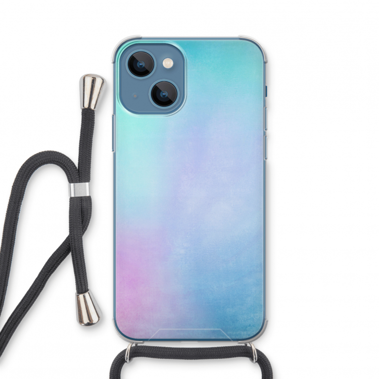 mist pastel: iPhone 13 mini Transparant Hoesje met koord