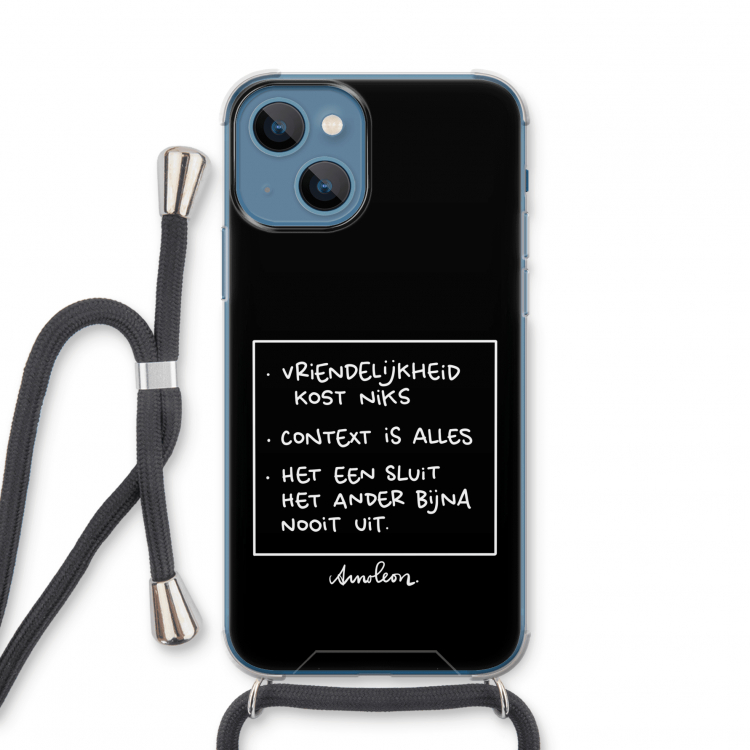 Mijn Motto's: iPhone 13 mini Transparant Hoesje met koord