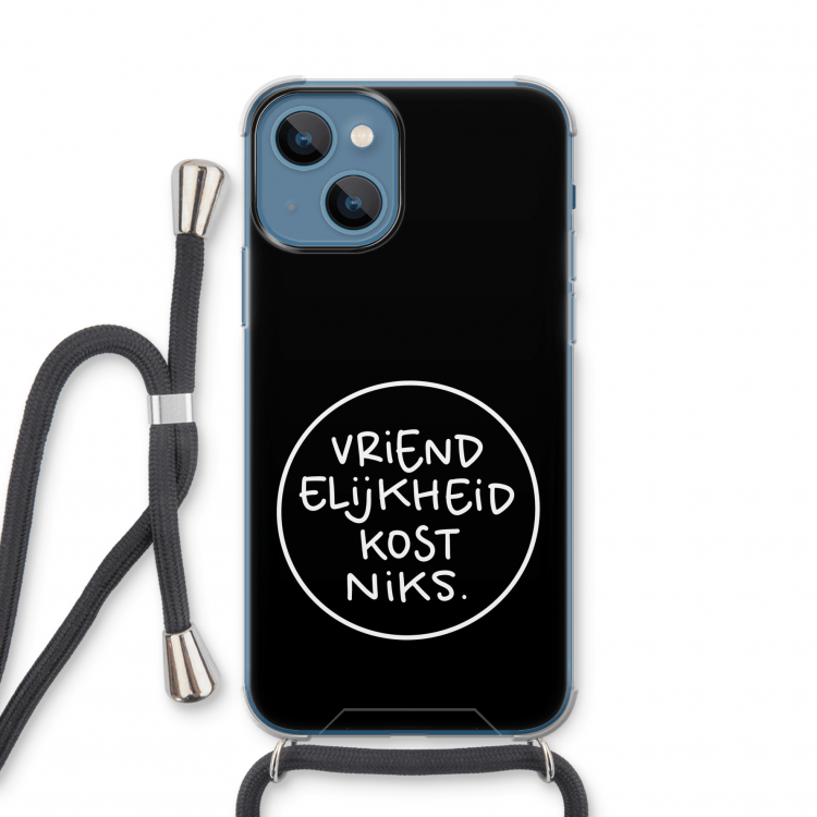 Vriendelijkheid: iPhone 13 mini Transparant Hoesje met koord