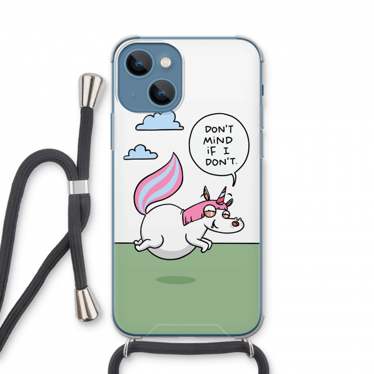 Unicorn: iPhone 13 mini Transparant Hoesje met koord
