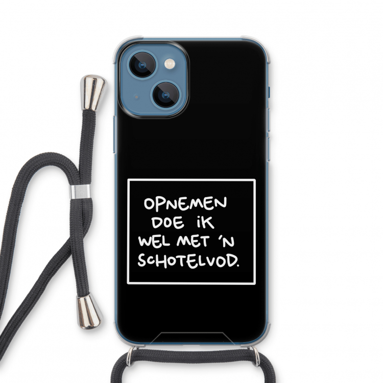 Schotelvod: iPhone 13 mini Transparant Hoesje met koord