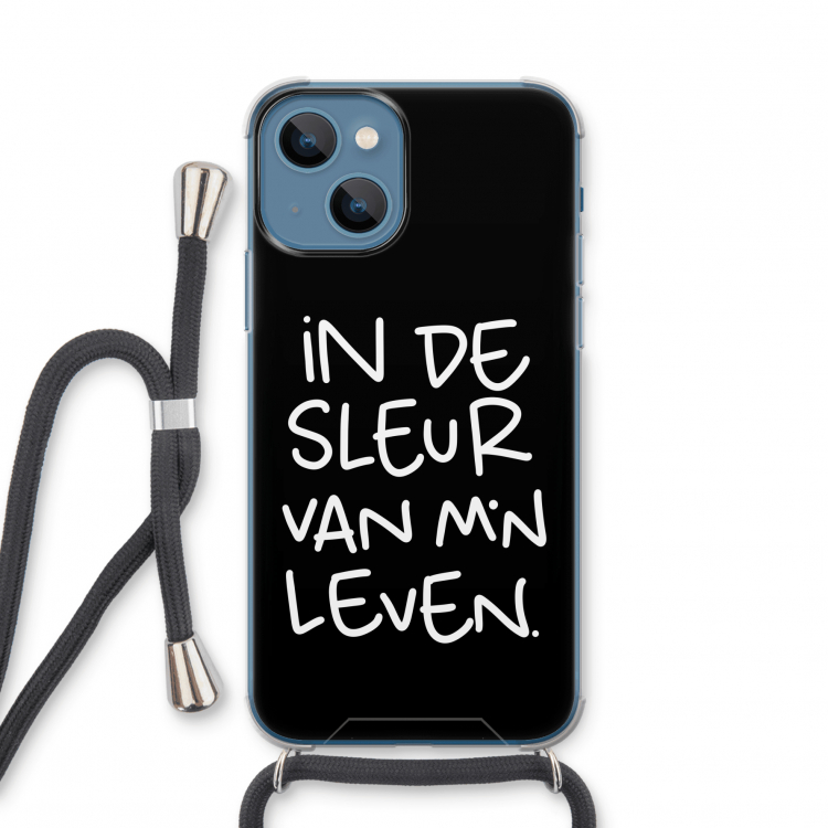 De Sleur: iPhone 13 mini Transparant Hoesje met koord