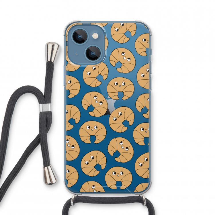 Croissant: iPhone 13 mini Transparant Hoesje met koord