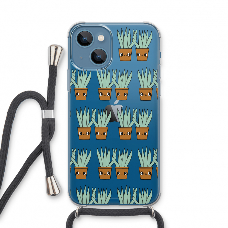 Sansevieria: iPhone 13 mini Transparant Hoesje met koord